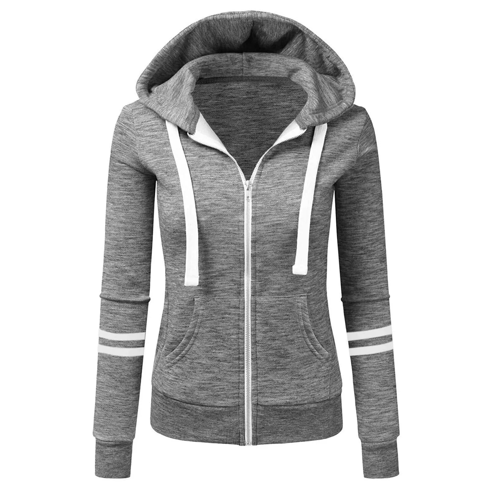 Women Autumn Long Sleeve Hoodies Cardigan Ladies Zip-up Hooded Sweatshirts Jacket Casual Slim Fashion Ladies Hoodies Femme