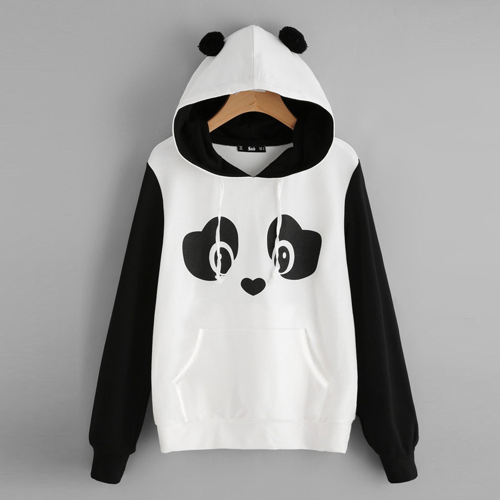 Kawaii Cartoon Panda Student Hoodies Women  Cute Bear Ear Panda Warm Hoodie Streetwear Preppy Style Student Sweatshirts