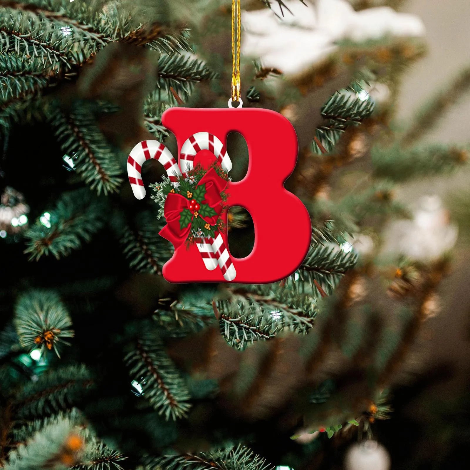 Christmas Room Decoration New Christmas Pendant Acrylic 26 Letter Pendant Hanging Christmas Tree Ornament DecoraçãO De Natal