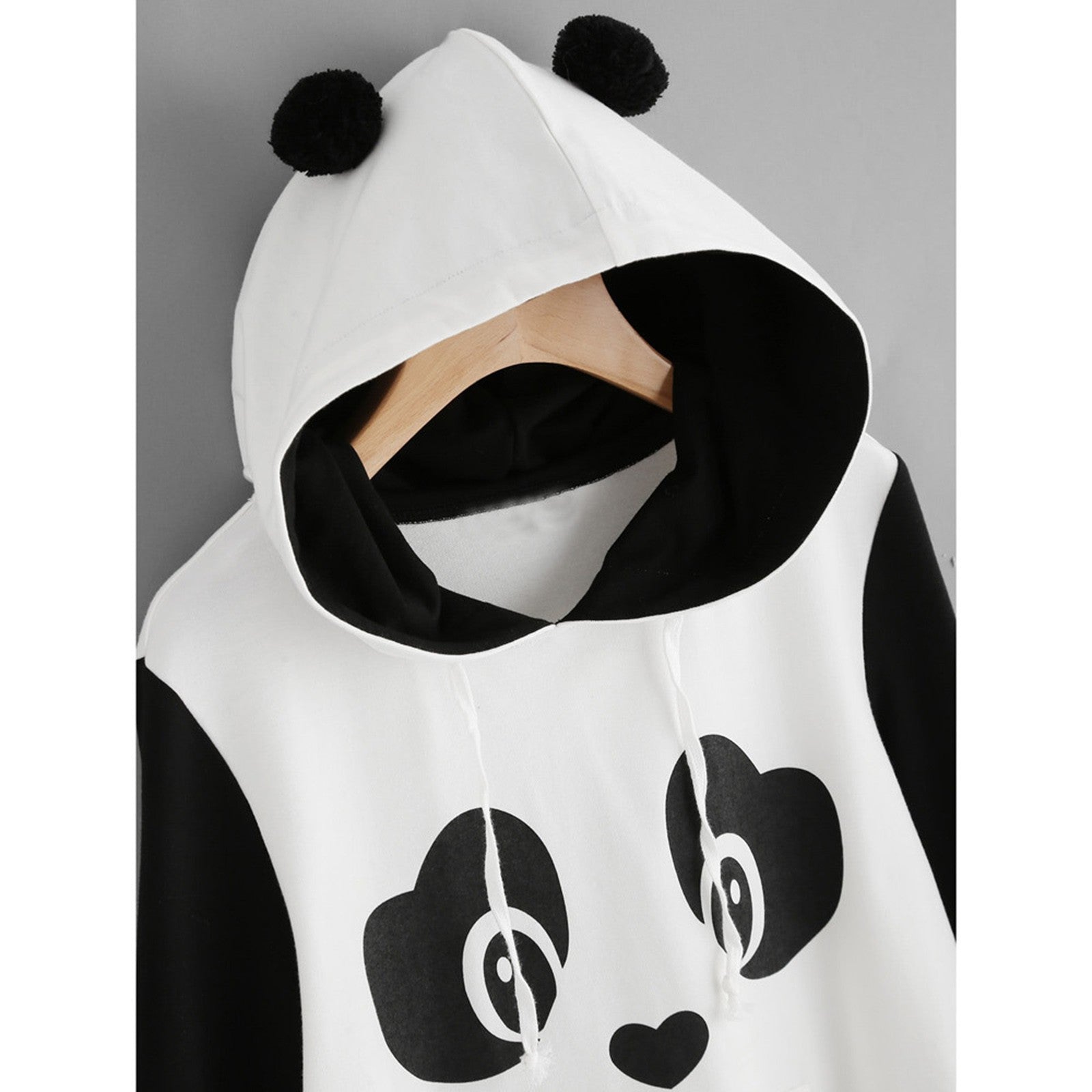 Kawaii Cartoon Panda Student Hoodies Women  Cute Bear Ear Panda Warm Hoodie Streetwear Preppy Style Student Sweatshirts