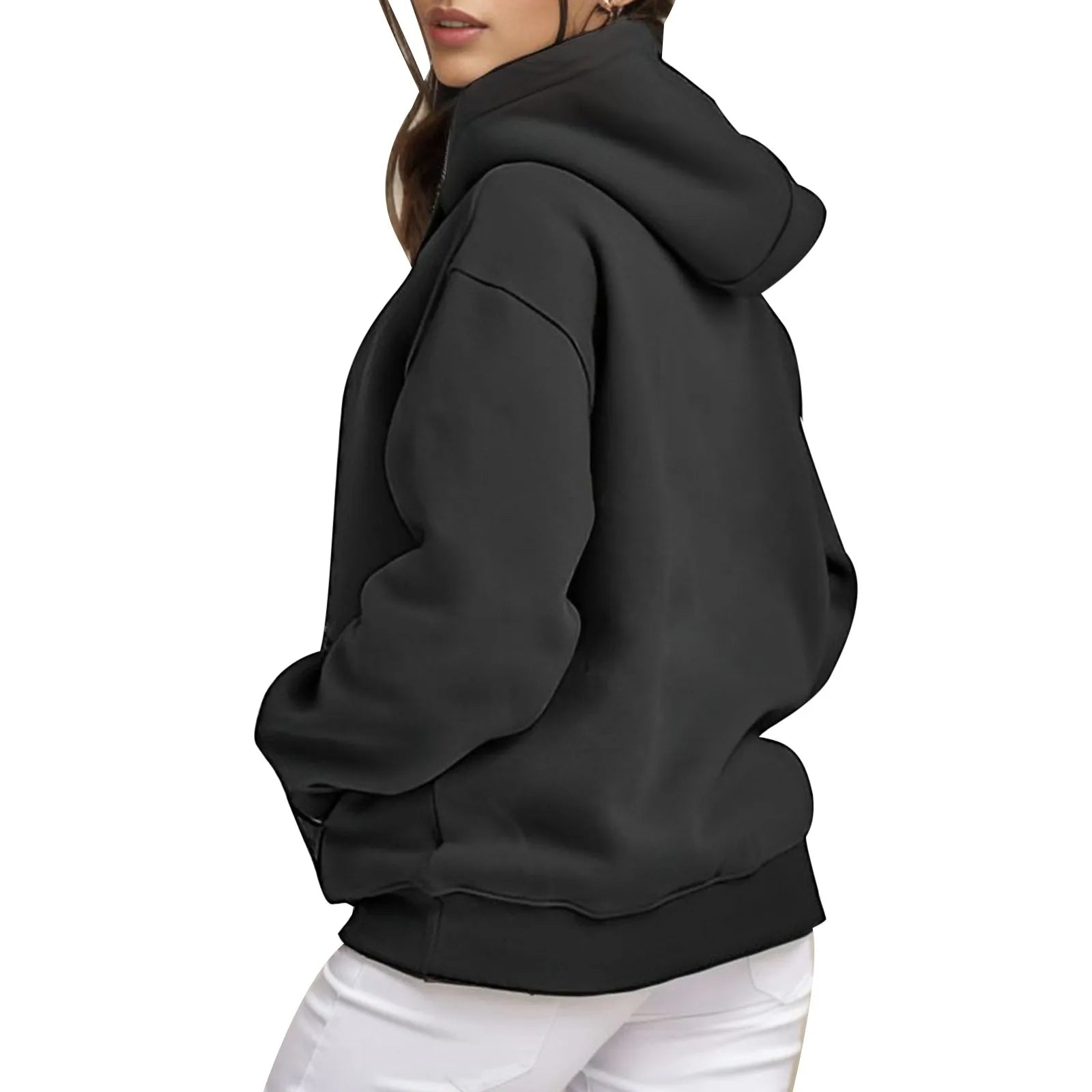 Women’S Long Sleeve Hoodies Sweatshirts Fleece Hoodies Shirts Loose Fashion Casual Pullover Fall With Pocket Black Sweatshirt