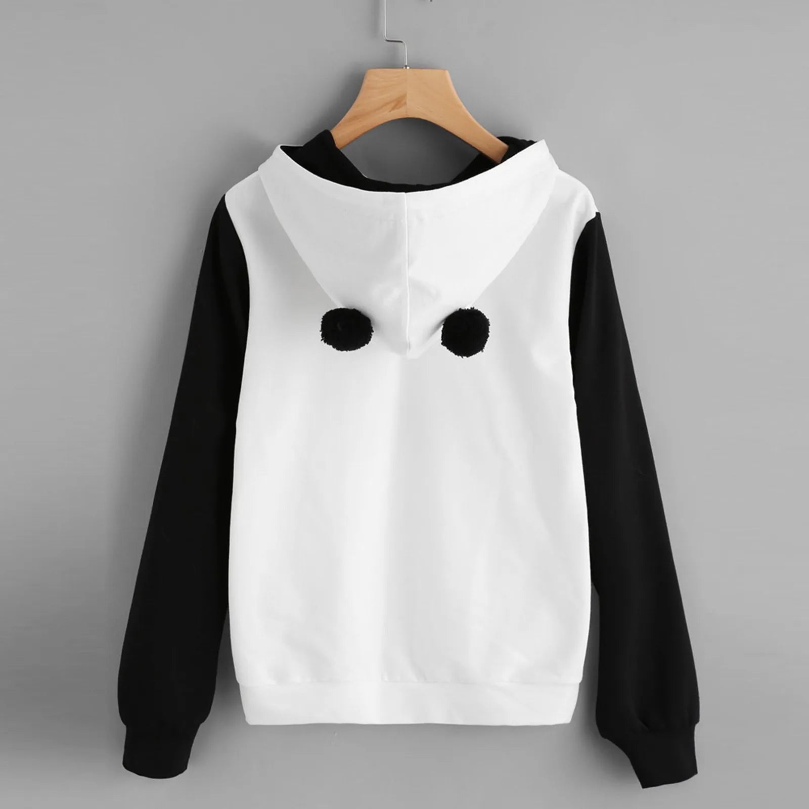 Kawaii Cartoon Panda Student Hoodies Women  Cute Bear Ear Panda Warm Hoodie Streetwear Preppy Style Student Sweatshirts