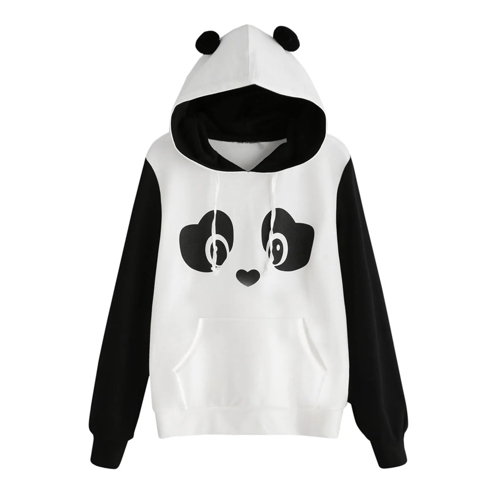 Kawaii Cartoon Panda Student Hoodies Women  Cute Bear Ear Panda Warm Hoodie Streetwear Preppy Style Student Sweatshirts