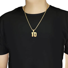 Number Necklace for Boy Black Athletes Number Stainless Steel Chain 00-99 Number Charm Pendant Personalized Sports Jewelry for Men Basketball Baseball Football Gold 50